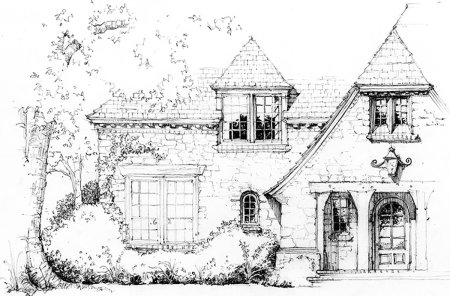 Карандашный набросок здания