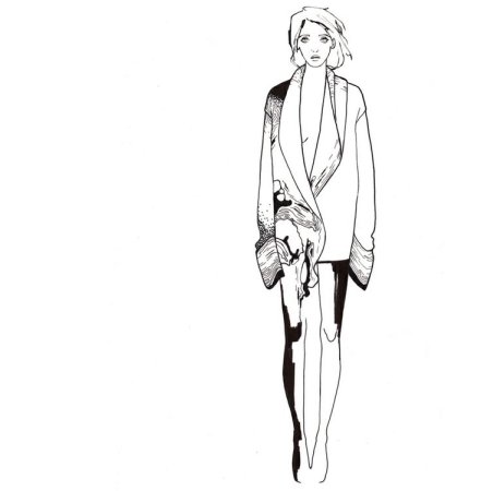 Фэшн иллюстрация чб