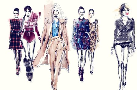 Модные фэшн иллюстрации