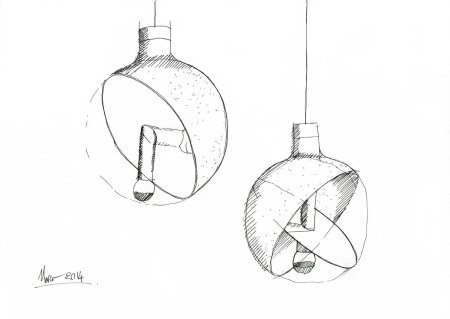 Эскиз дизайнерской лампы