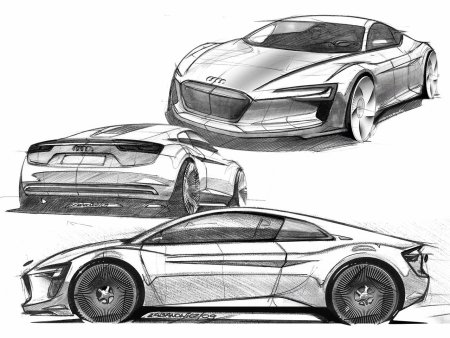 Audi e tron gt Concept чертеж
