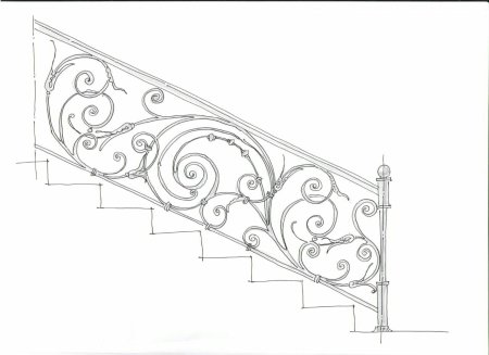 Эскизы кованных лестниц