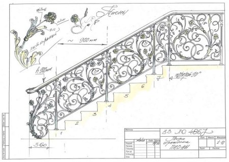 Кованые перила чертежи