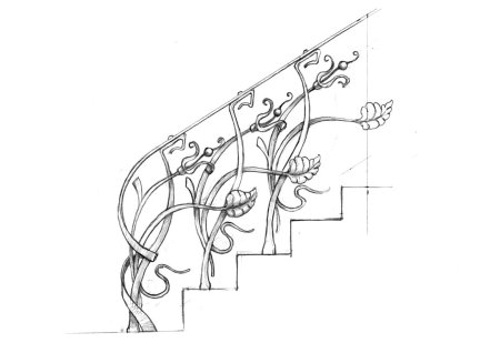Кованые ограждения лестниц эскизы