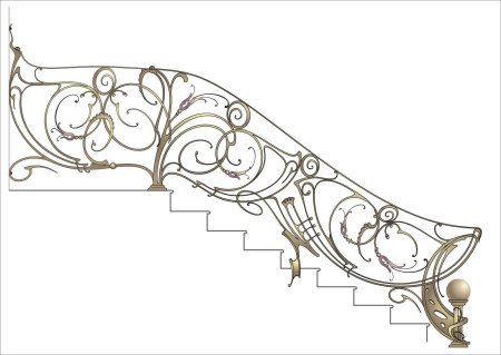 Кованые перила в стиле Модерн