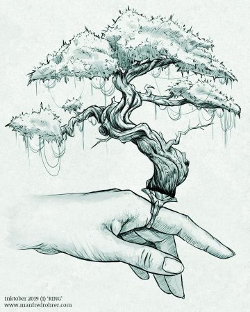 Деревья фэнтези скетч