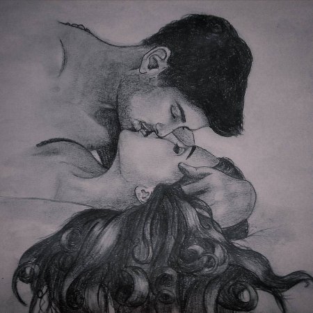 Поцелуй в шею рисунок карандашом