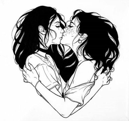 Две девушки эскиз