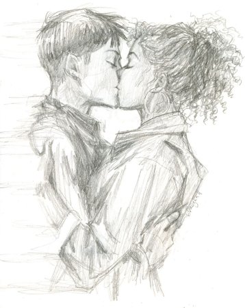 Поцелуй рисунок