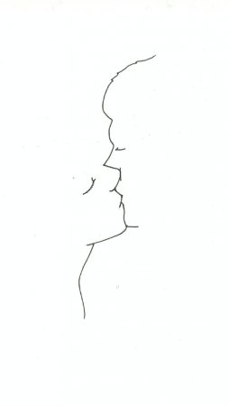 Наброски силуэтов пары