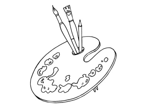 Краски кисти контур