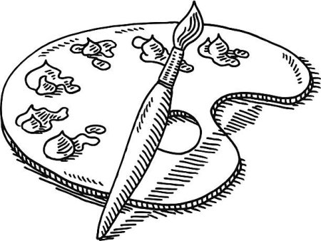 Палитра с кисточкой эскиз