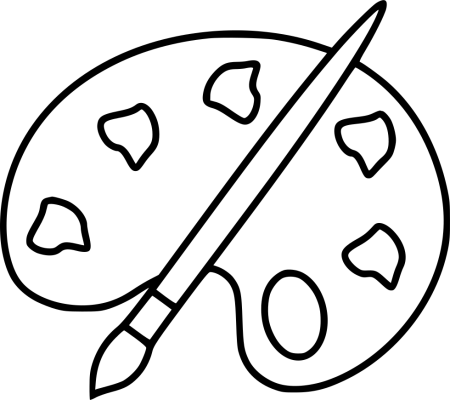 Раскраска палитра с красками