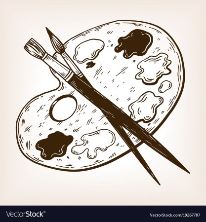 Художник с кистью и палитрой