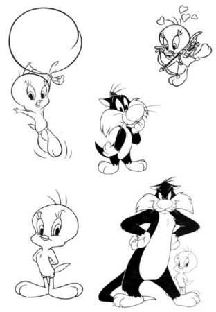 Эскизы мультфильмов