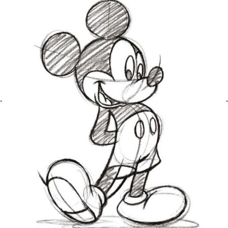 Наброски Диснея Микки Маусу