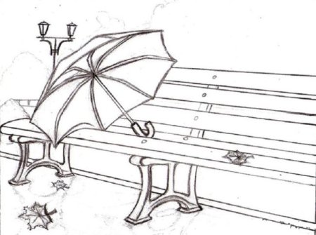 Рисунок осень карандашом