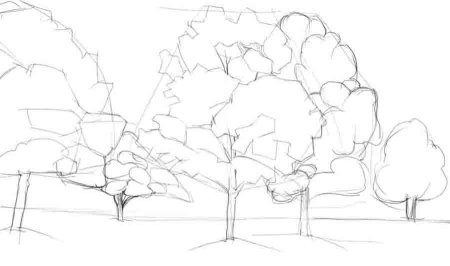 Осенний пейзаж набросок