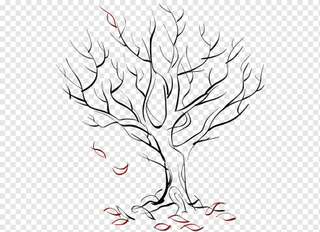 Осеннее дерево карандашом