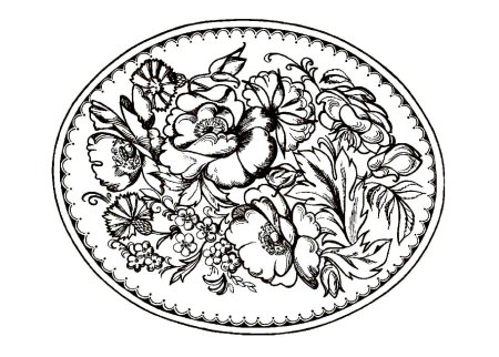 Жостовская роспись раскраска