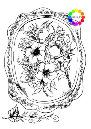 Жостовская роспись раскраска