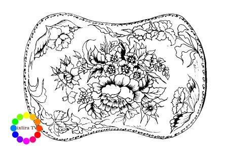 Жостовский поднос раскраска