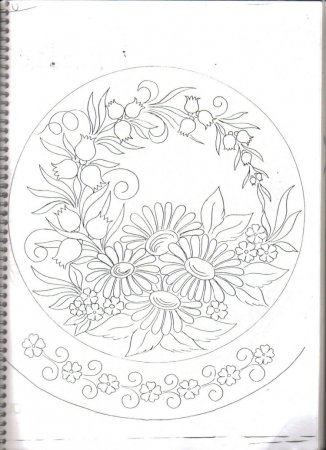 Тарелка с узорами хохломы раскраска