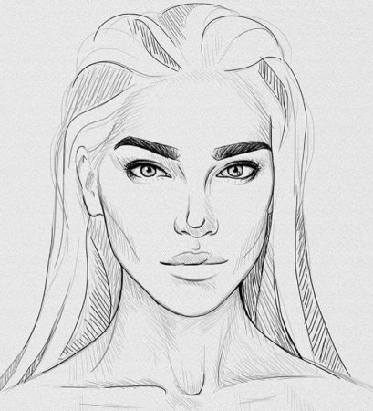 Портрет девушки карандашом