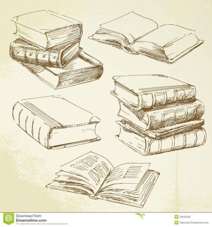 Стопка книг в перспективе