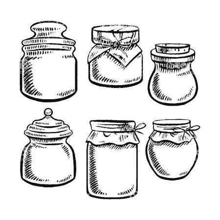 Баночки с вареньями скетчи