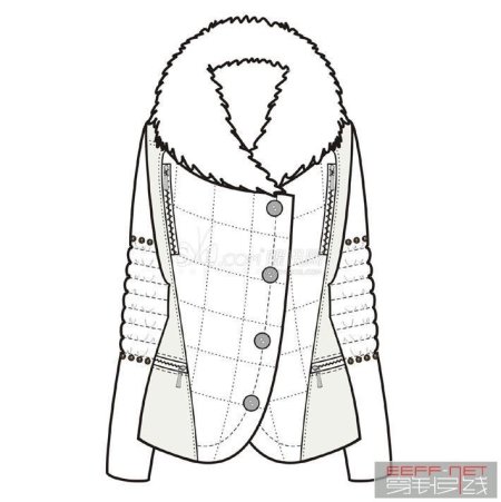 Лекало женского мехового полупальто