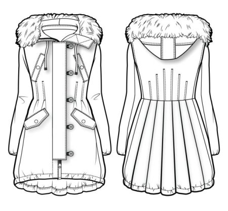 Эскиз мехового пальто