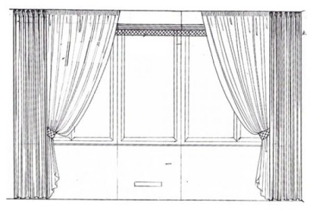 Прямые портьеры эскиз