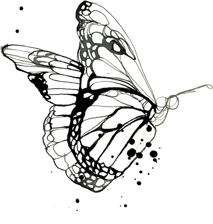 Бабочка тату эскиз