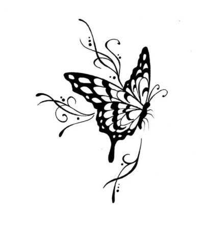 Бабочка тату эскиз