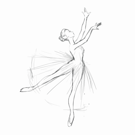 Балерина рисунок карандашом