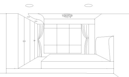 Набросок интерьера комнаты