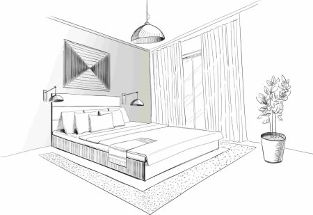 Комната карандашом