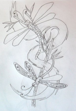 Татуировка Стрекоза эскизы