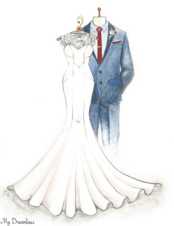 Жених и невеста эскиз