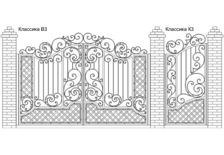 Кованые ворота v-020 (1 кв.м.)