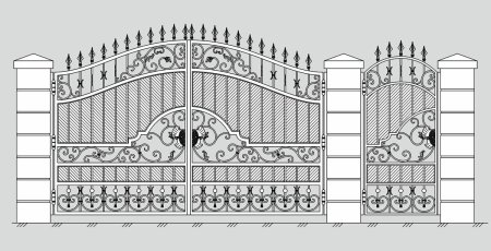 Ворота с вырезом кованые