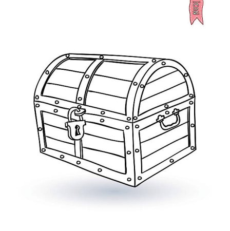 Сундук раскраска для детей