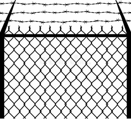 Забор с колючей проволокой для фотошопа