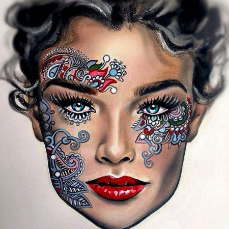 Эскиз фантастического макияжа