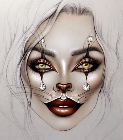 Фейс чарт макияж Хэллоуин