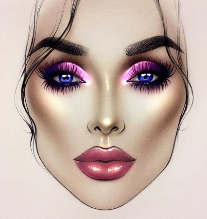 Фантазийный макияж эскиз