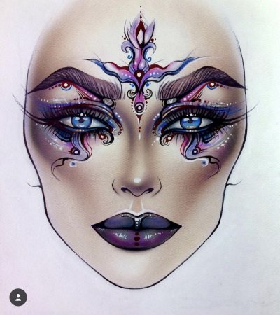 Фантазийный макияж на бумаге