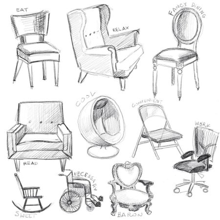 Эскиз кресла рисунок (48 фото)