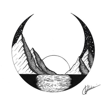 Тату месяц эскизы